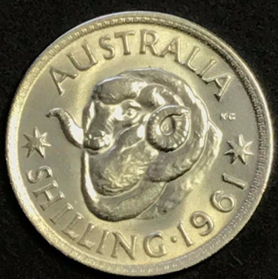 1961 Shilling Elizabeth II Melbourne Mint