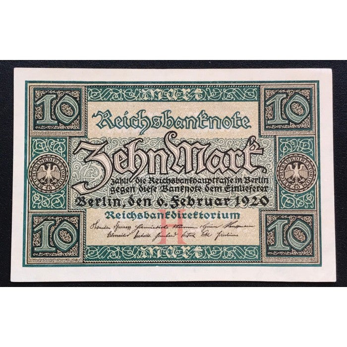 Germany 1920 Reichsbanknote 10 Mark UNC
