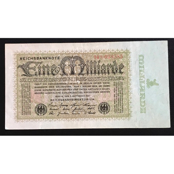 Germany 1923 Reichsbanknote 1 Milliarde Mark gVF