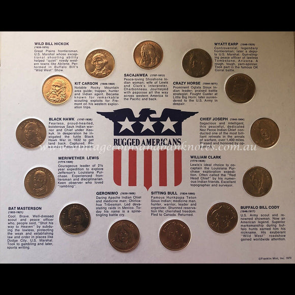 1970 US Rugged American Commemorative 13 Coin Collection UNC